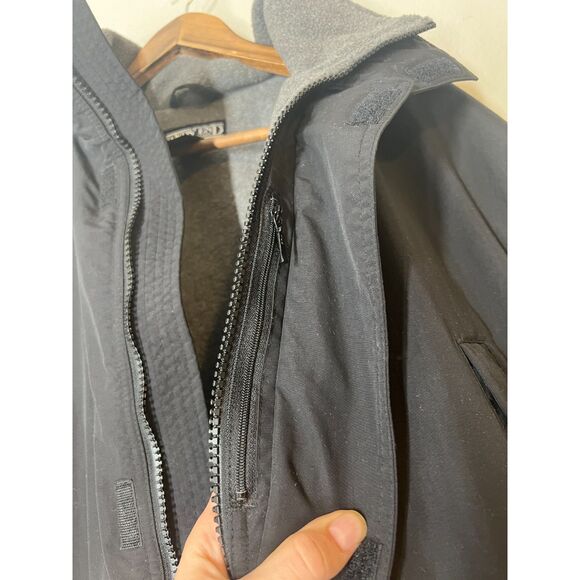 Vintage Lands End Longline Nylon Fleece Snow Jacket Mens Sz M Reg Heavyweight - Picture 2 of 12